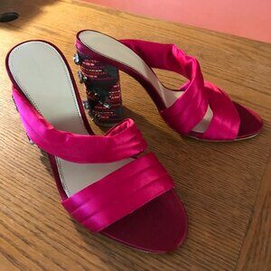 ZARA WOMAN Unusual Jeweled Heel Sandal Size 37 (SIZE 6)